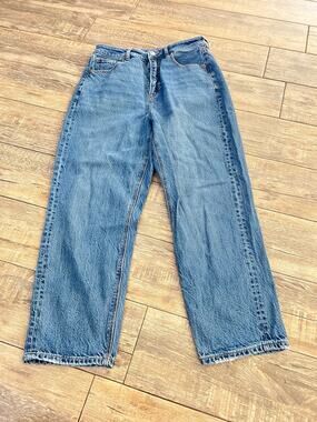 American Eagle Jeans Size 8 Blue Cotton Stretch Denim Mid-Rise Straight Zip Fly